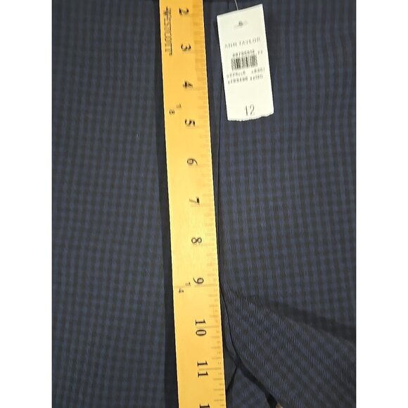 Ann Taylor The Chelesa Pants Skinny Leg Ankle High Rise Blue & Black Check Sz 12 - Picture 5 of 12